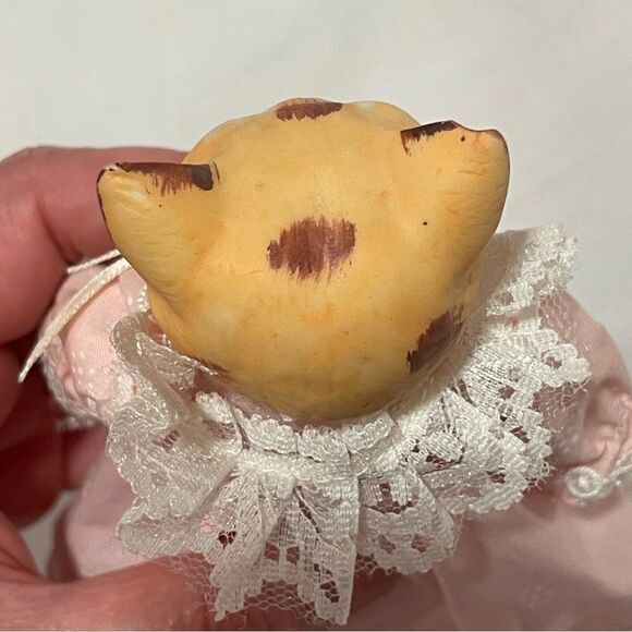 Vintage Goebel Porcelain 7”H Orange Tabby Cat Doll With Stand Made Germany - Picture 10 of 10